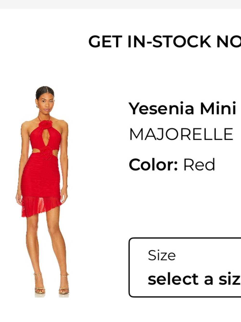 MAJORELLE Yesenia Halter Mini Dress in Red
